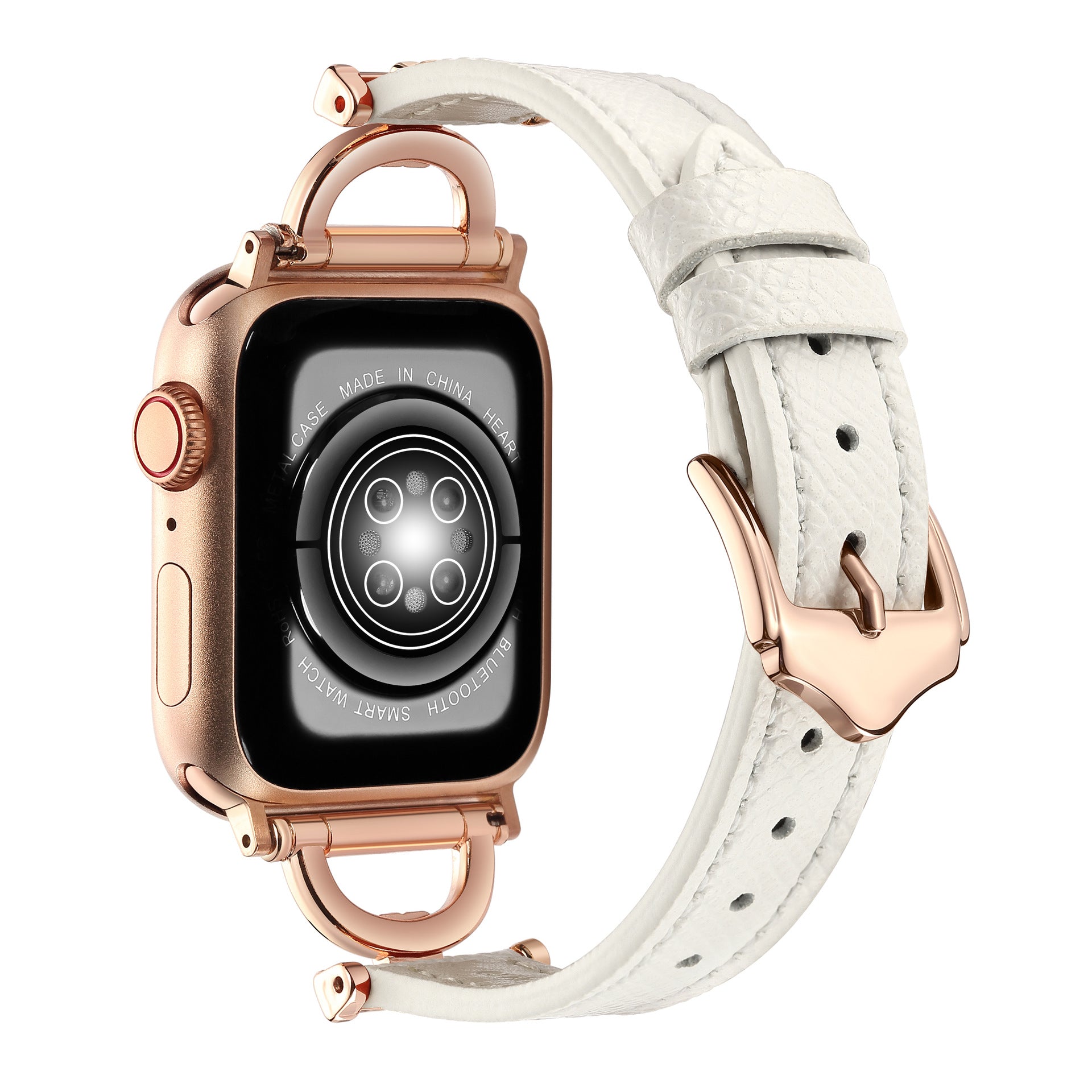 Premium Leather & Metal Watch Band for Apple Watch - Luxury D-Link Design