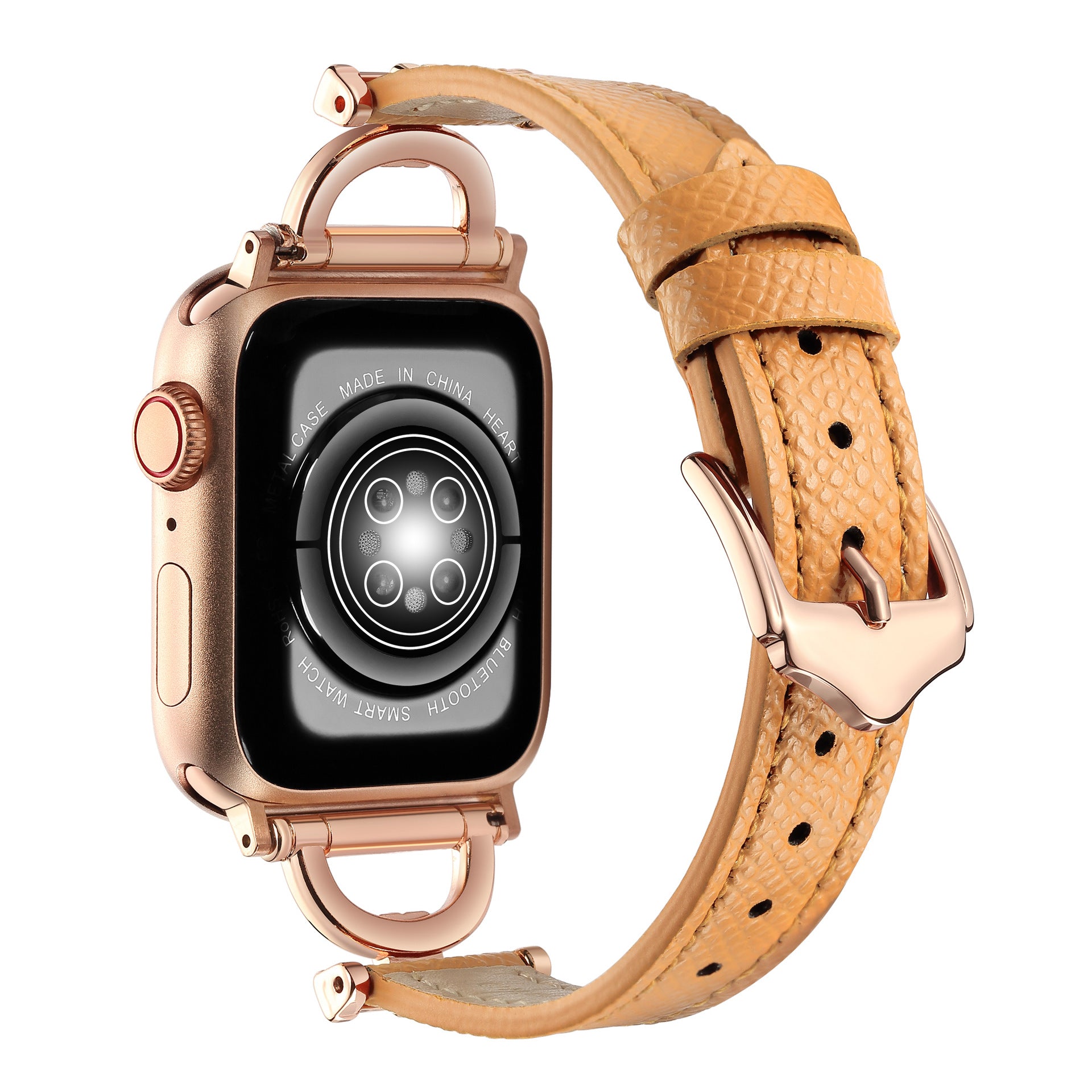 Premium Leather & Metal Watch Band for Apple Watch - Luxury D-Link Design