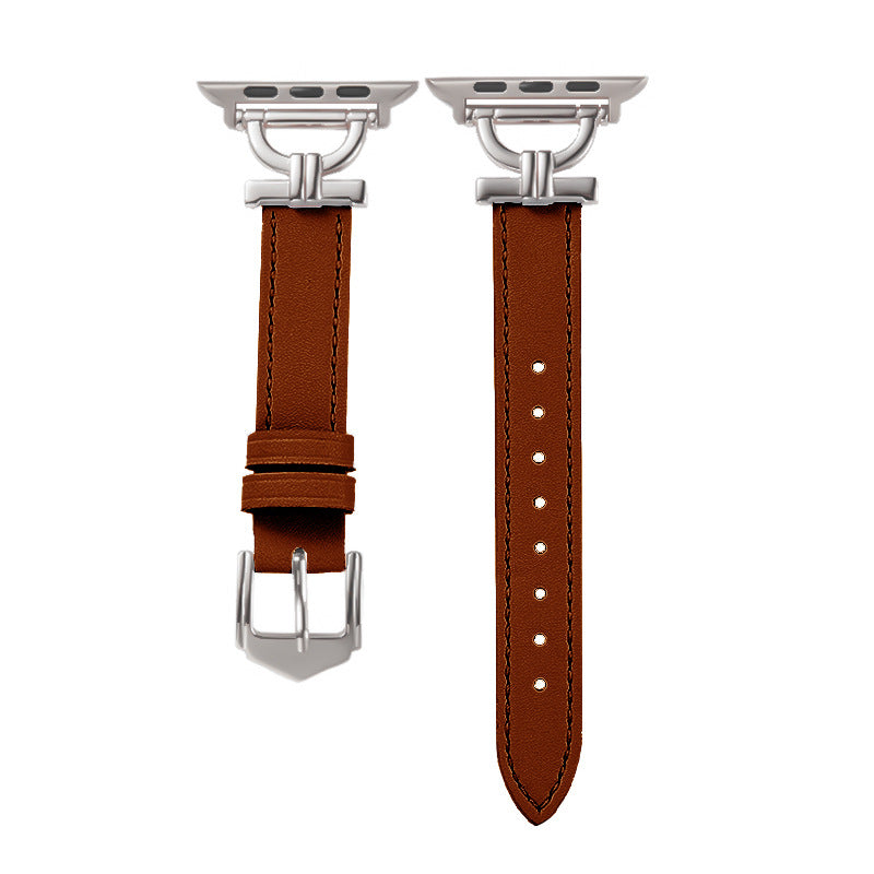 Premium Leather & Metal Watch Band for Apple Watch - Luxury D-Link Design