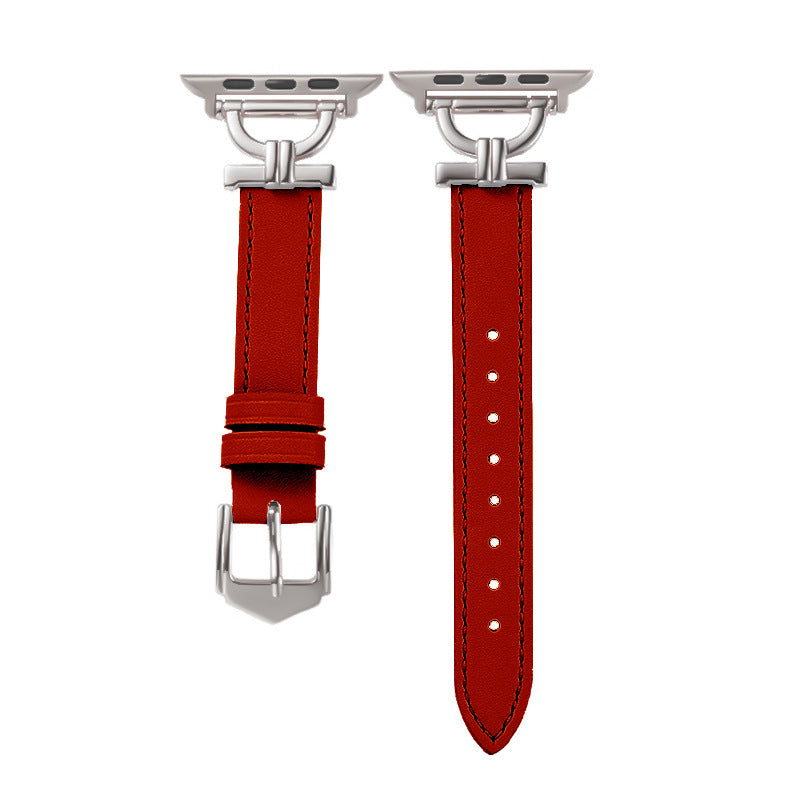 Premium Leather & Metal Watch Band for Apple Watch - Luxury D-Link Design