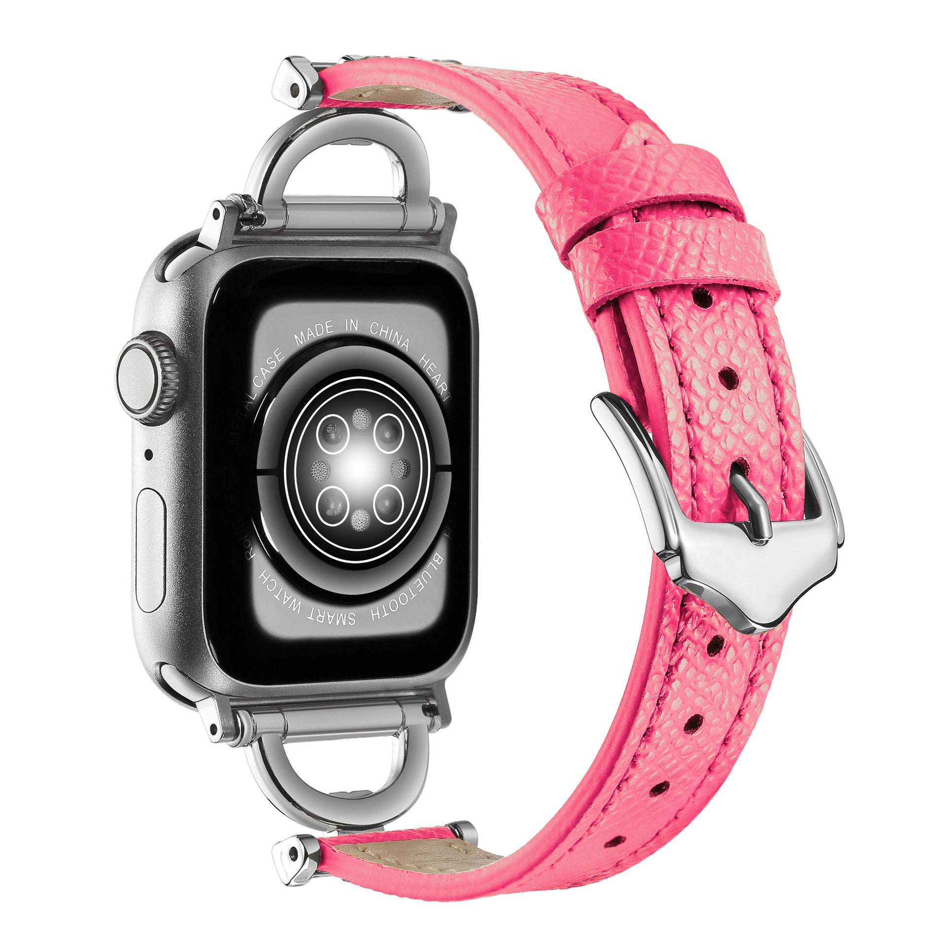 Premium Leather & Metal Watch Band for Apple Watch - Luxury D-Link Design