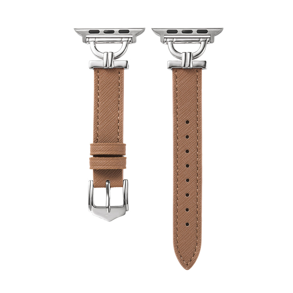 Premium Leather & Metal Watch Band for Apple Watch - Luxury D-Link Design