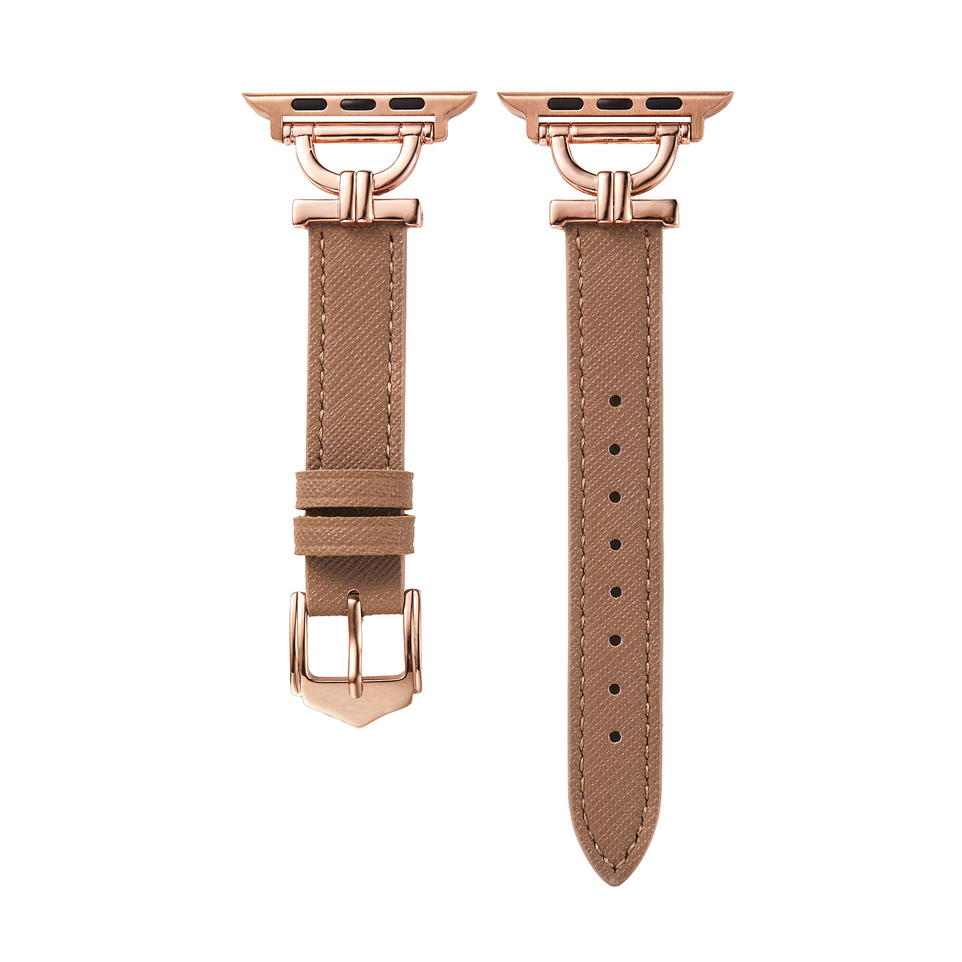 Premium Leather & Metal Watch Band for Apple Watch - Luxury D-Link Design