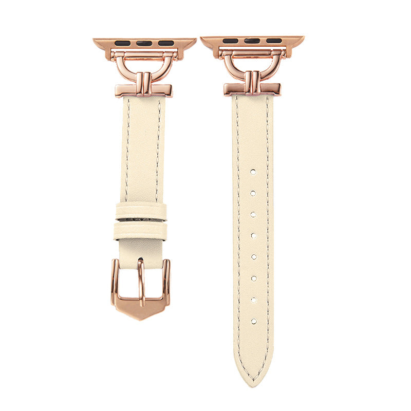 Premium Leather & Metal Watch Band for Apple Watch - Luxury D-Link Design