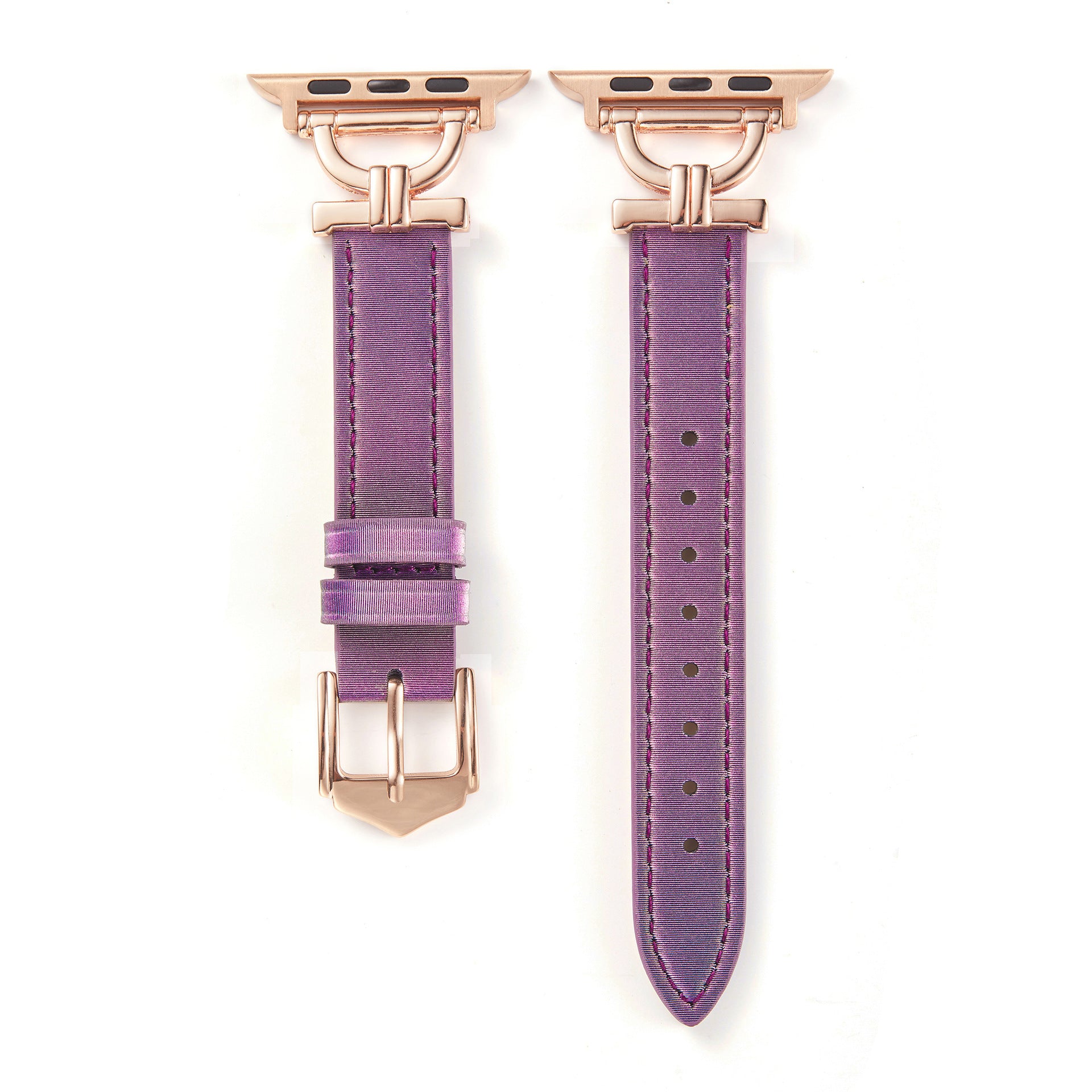 Premium Leather & Metal Watch Band for Apple Watch - Luxury D-Link Design