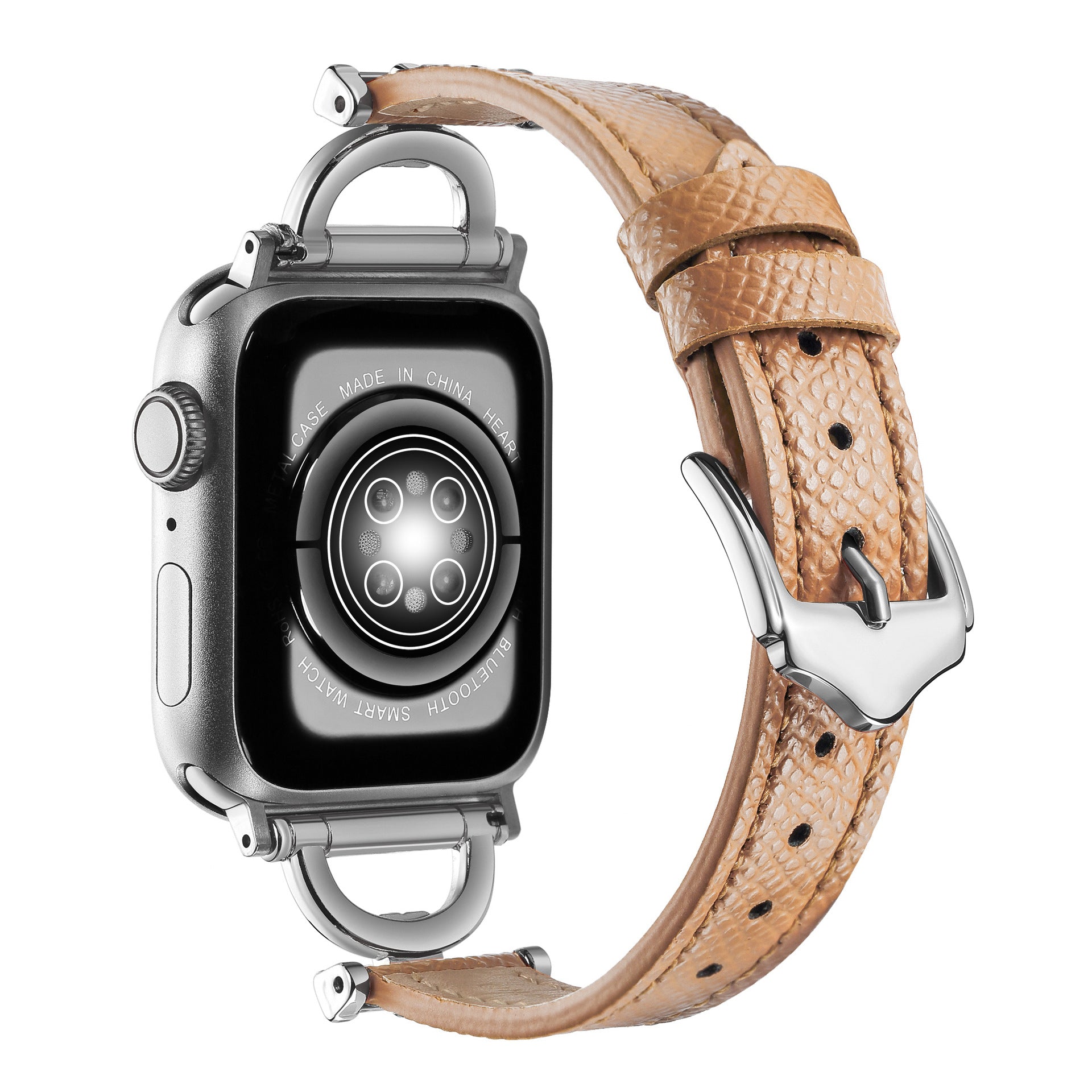 Premium Leather & Metal Watch Band for Apple Watch - Luxury D-Link Design