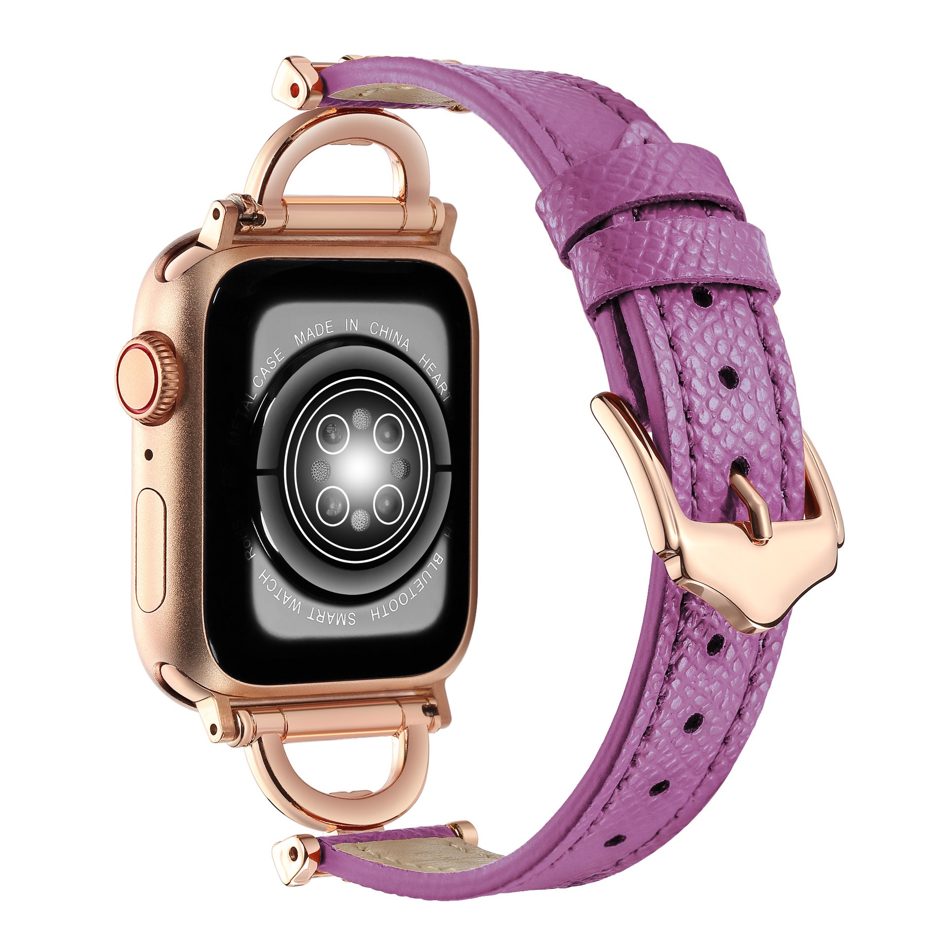 Premium Leather & Metal Watch Band for Apple Watch - Luxury D-Link Design