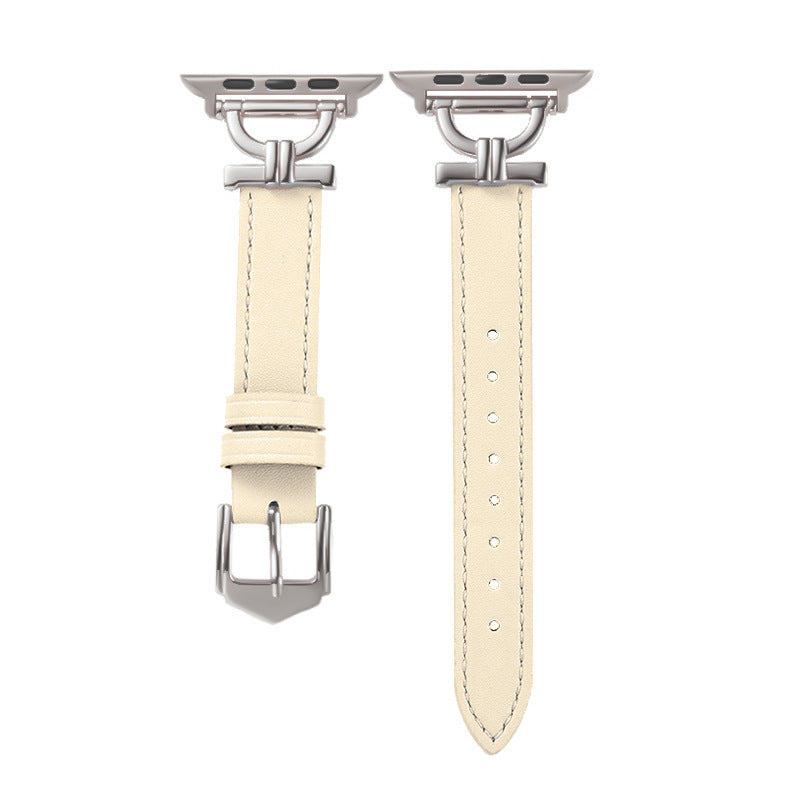 Premium Leather & Metal Watch Band for Apple Watch - Luxury D-Link Design