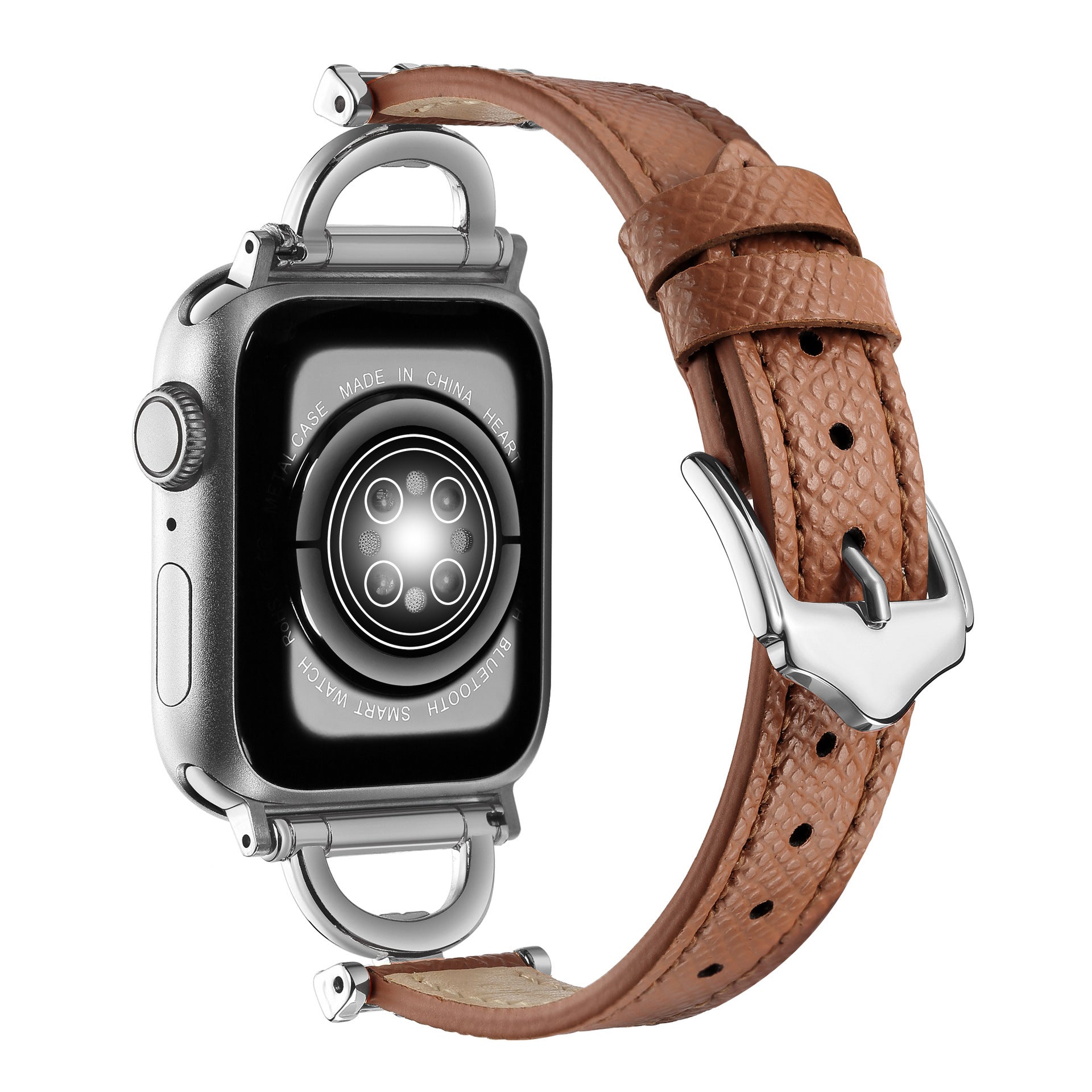 Premium Leather & Metal Watch Band for Apple Watch - Luxury D-Link Design