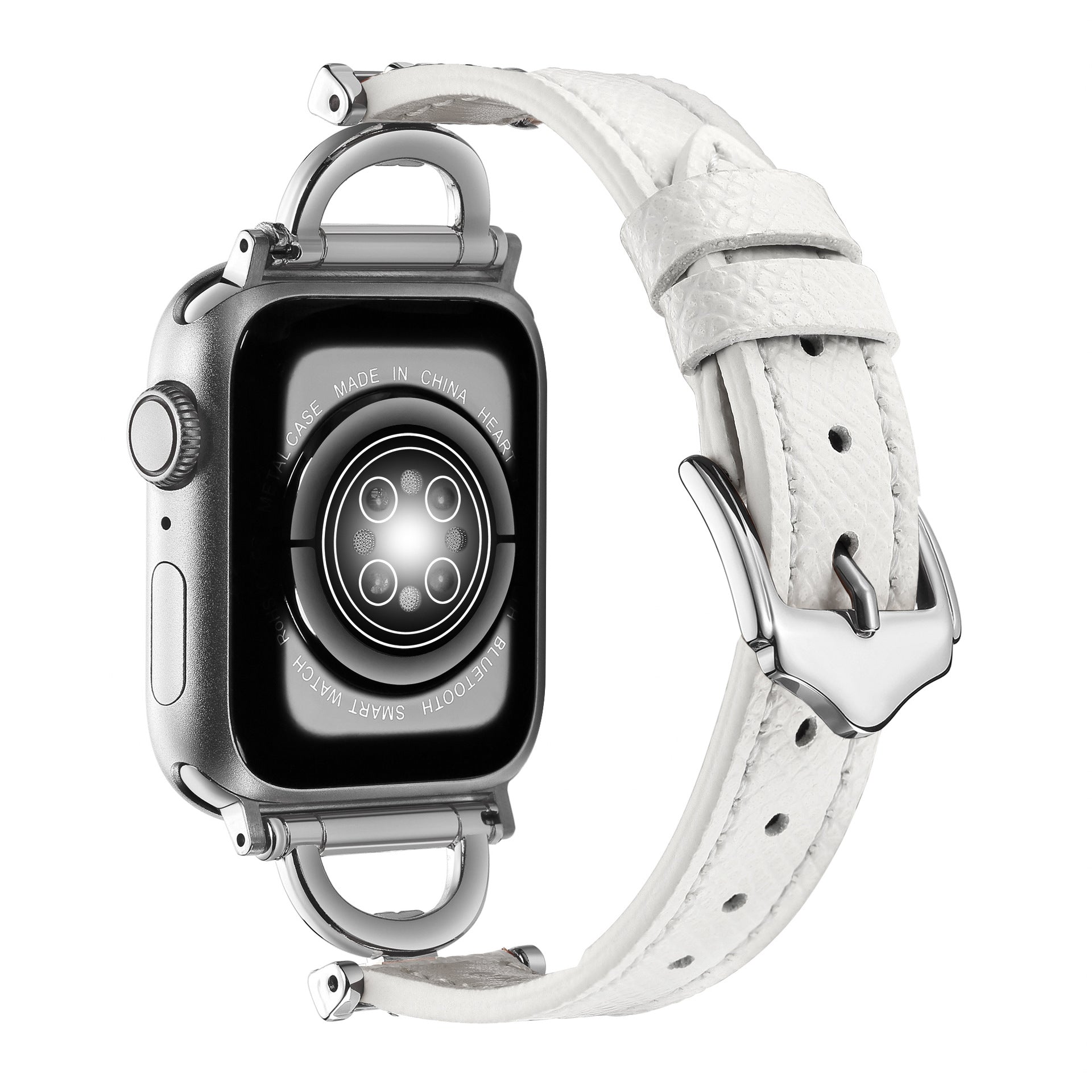 Premium Leather & Metal Watch Band for Apple Watch - Luxury D-Link Design