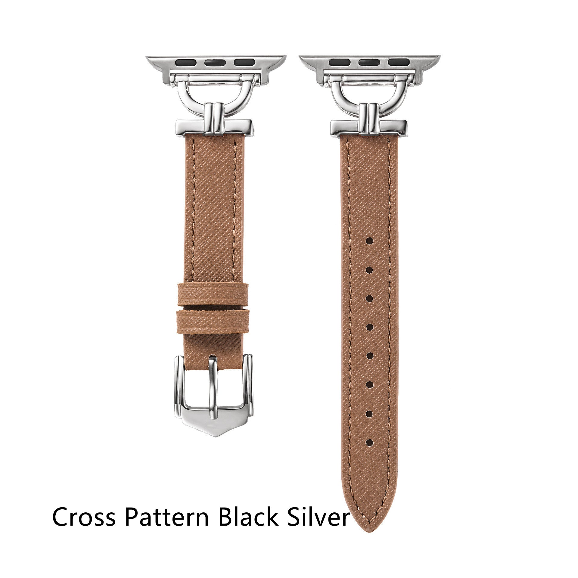 Premium Leather & Metal Watch Band for Apple Watch - Luxury D-Link Design