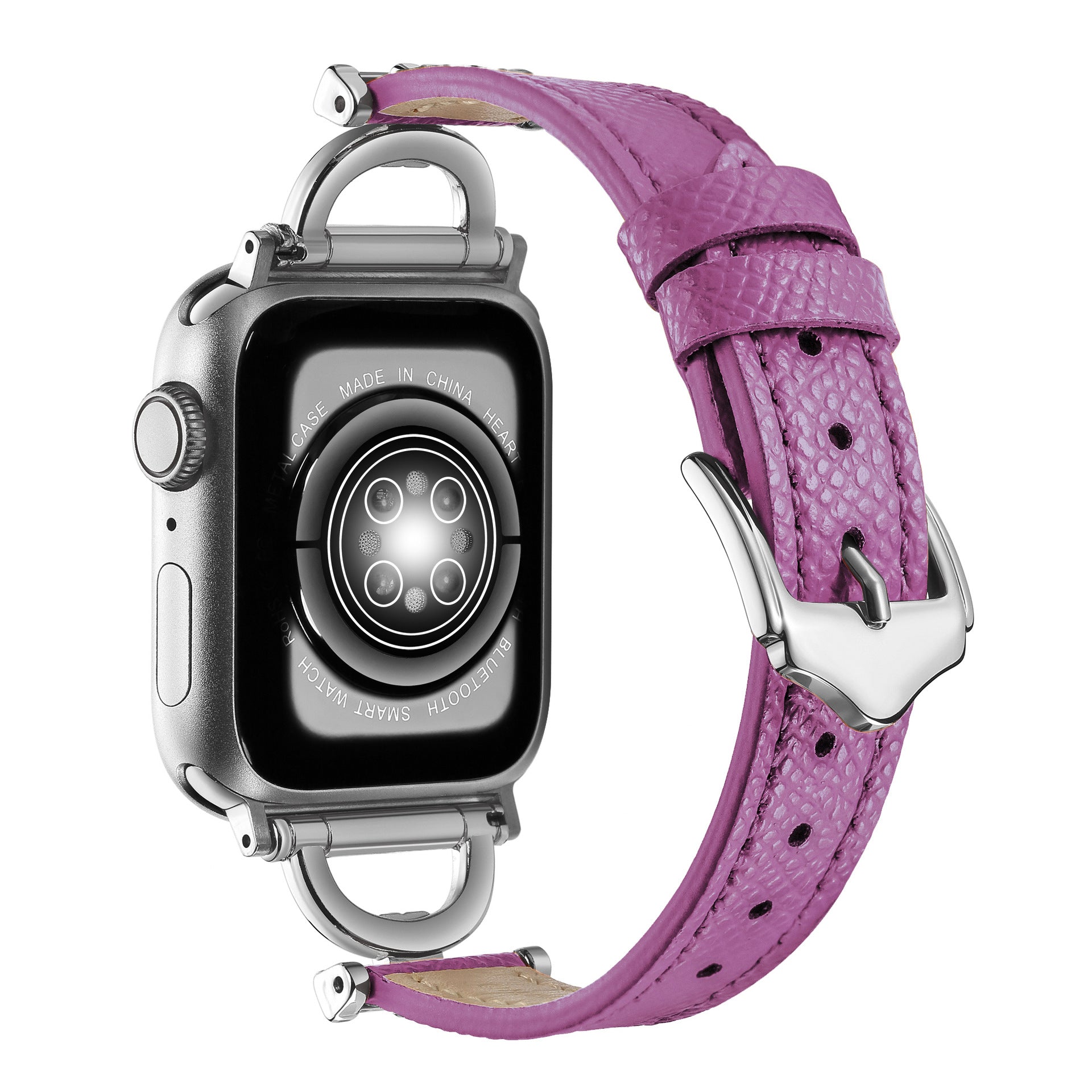 Premium Leather & Metal Watch Band for Apple Watch - Luxury D-Link Design