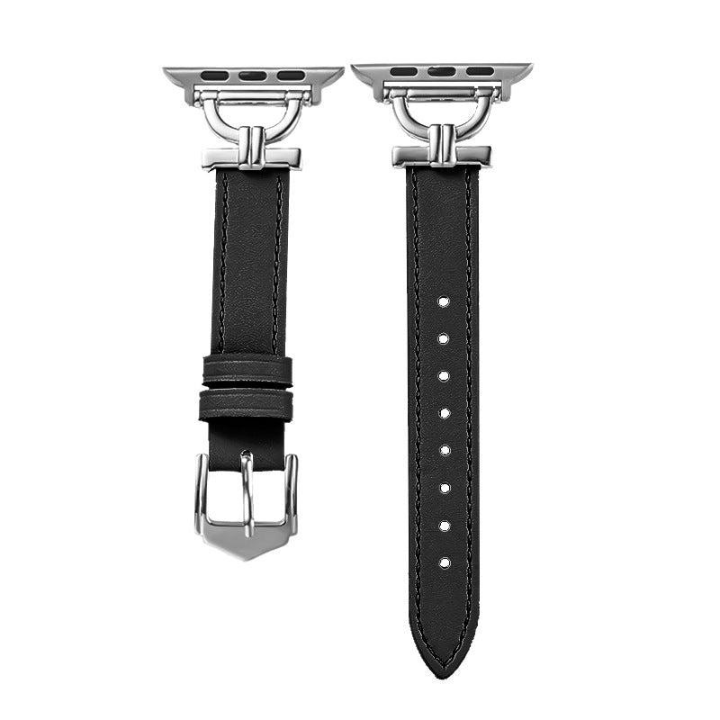 Premium Leather & Metal Watch Band for Apple Watch - Luxury D-Link Design