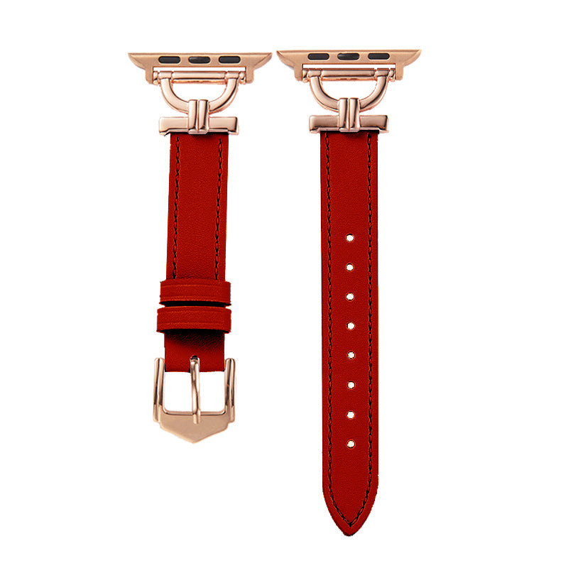 Premium Leather & Metal Watch Band for Apple Watch - Luxury D-Link Design